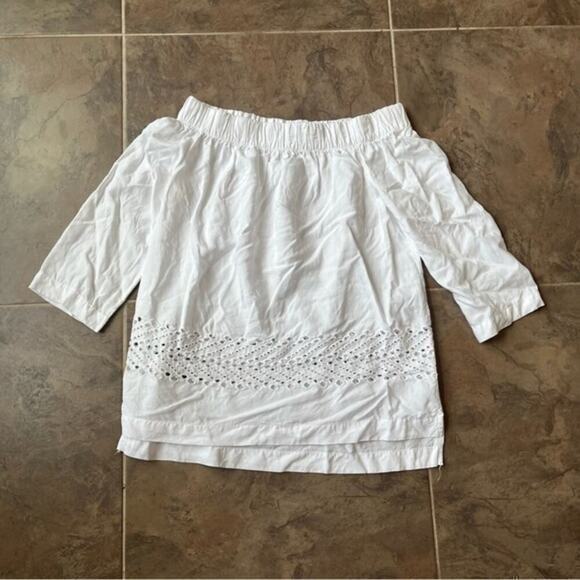 Selected Femme white 7/8 sleeve off the shoulder shirt - Picture 5 of 10